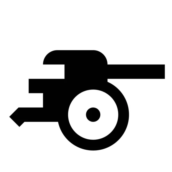 ソリッドスタイルの大砲銃の軍事アイコン — ストックベクタ