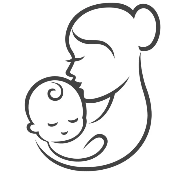 Baby Vård Kram Ikon — Stock vektor
