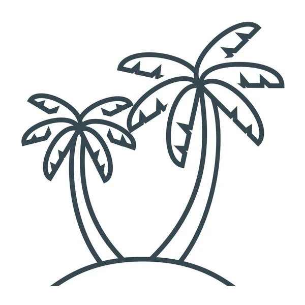 Παραλία Φοίνικες Εικονίδιο Στυλ Περίγραμμα — Διανυσματικό Αρχείο