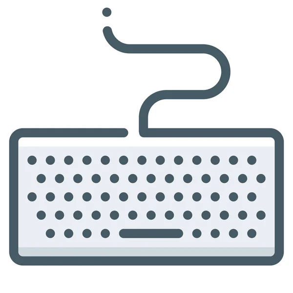 フルアウトラインスタイルのデバイスキーボードキーパッドアイコン — ストックベクタ