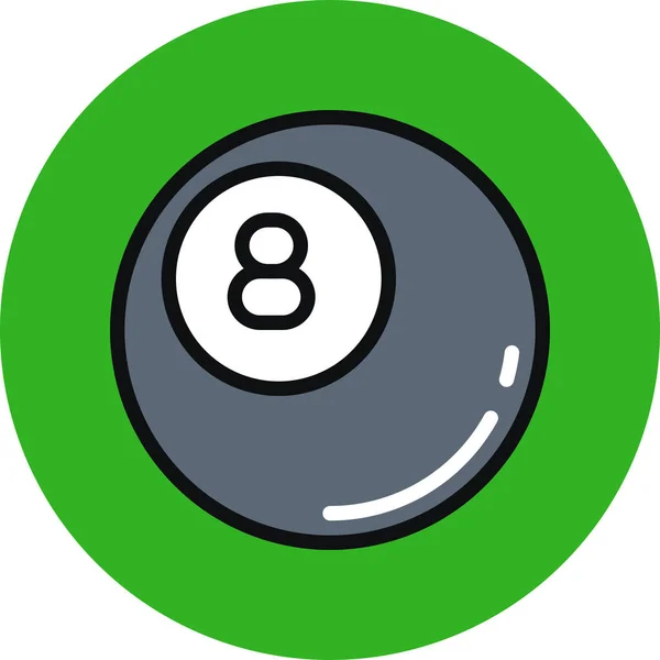 Ball Billiard Game Icon Filled Outline Style — 스톡 벡터