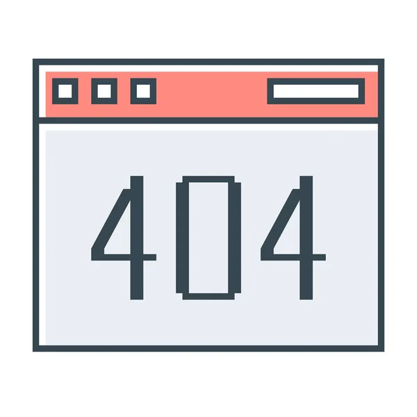 Niet Gevonden 404 Niet Pictogram Gevulde Omtrek Stijl — Stockvector