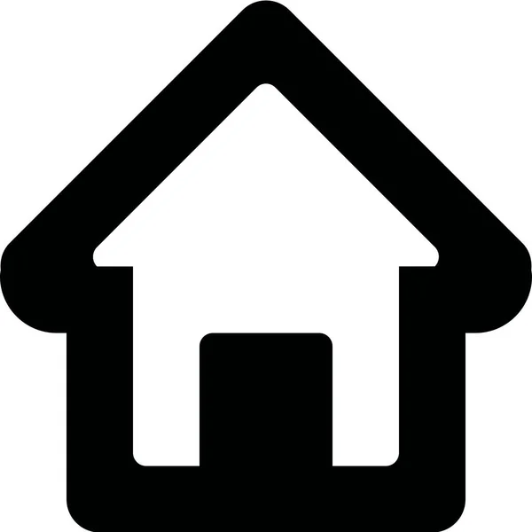 Épület Ház Ikon Körvonalazott Stílusban — Stock Vector