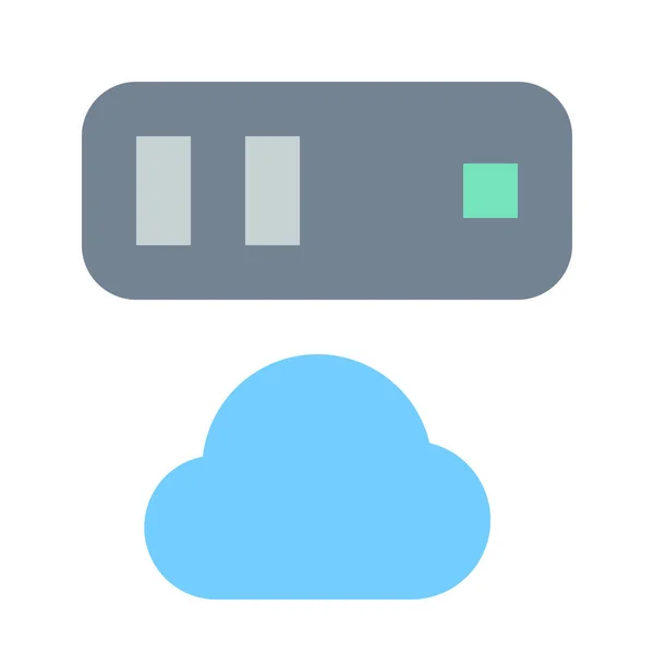 Serveur Cloud Icône Plate Dans Style Plat — Image vectorielle