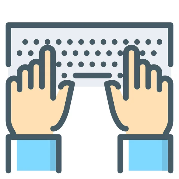 Codierung Hände Tastatur Symbol — Stockvektor