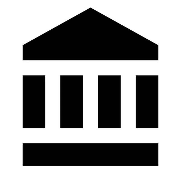 Oficina Del Banco Icono Sólido Estilo Sólido — Archivo Imágenes Vectoriales