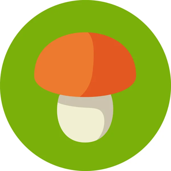 Food Mushroom Porcini Icon Flat Style — Stock Vector