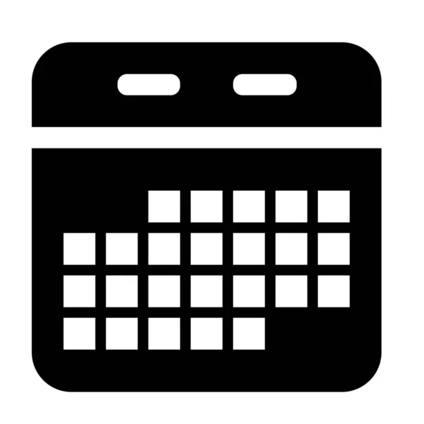 Kalendarz Solid Interfejs Użytkownika Optymalna Ikona Stylu Solid — Wektor stockowy
