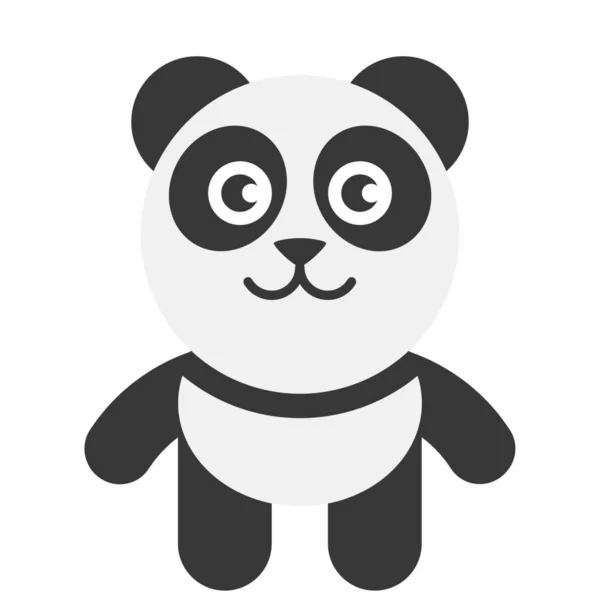 Urso Panda Ícone Plano Estilo Plano — Vetor de Stock