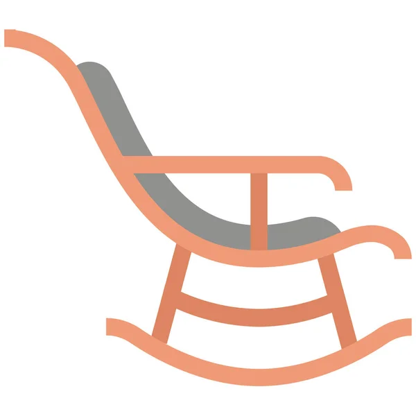 Decoração Cadeira Ícone Decoração Estilo Plano — Vetor de Stock