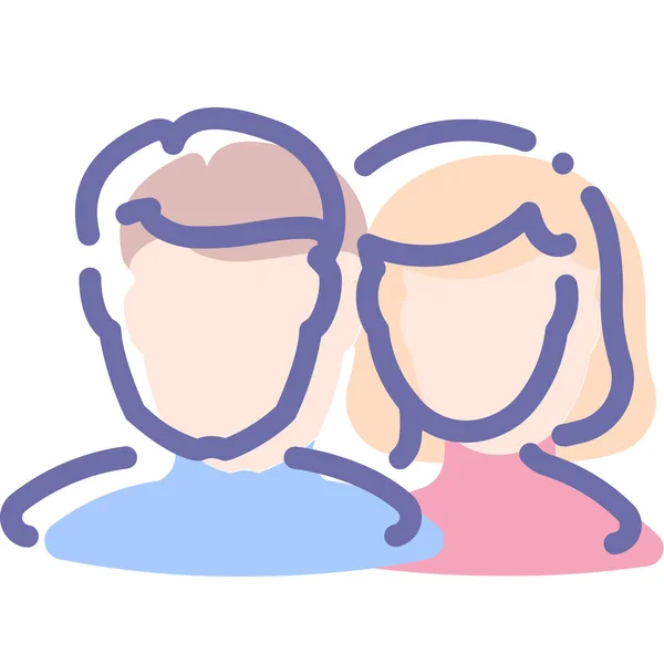 Avatar Pareja Amigos Icono Categoría Avatares — Vector de stock