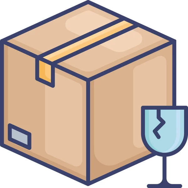 Box Lieferung Fragile Ikone — Stockvektor