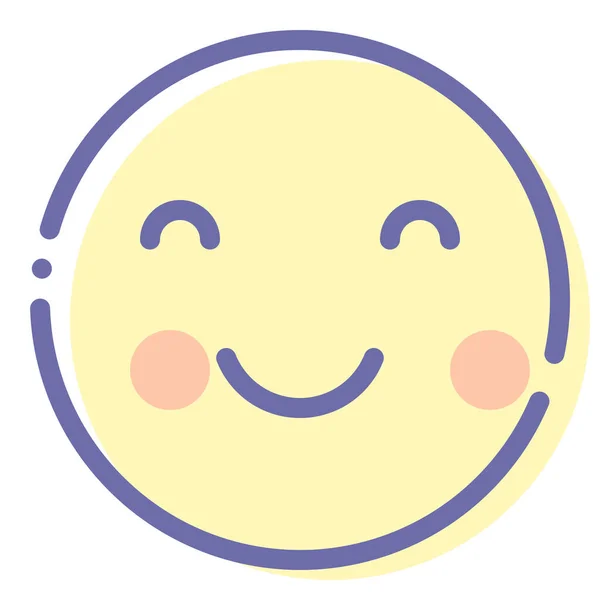 Blush Emoji Face Icon Filled Outline Style — Stock Vector