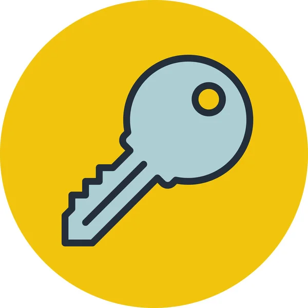Ikona Přístupového Klíče Stylu Vyplněného Osnovy — Stockový vektor