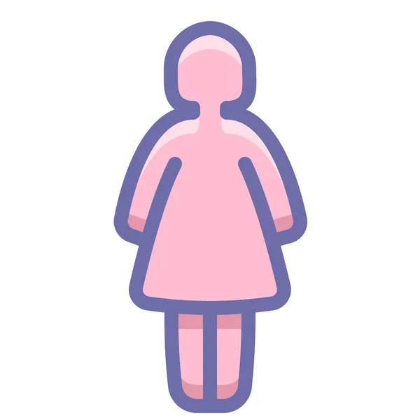 Woman Person User Icon Filled Outline Style — Stock Vector