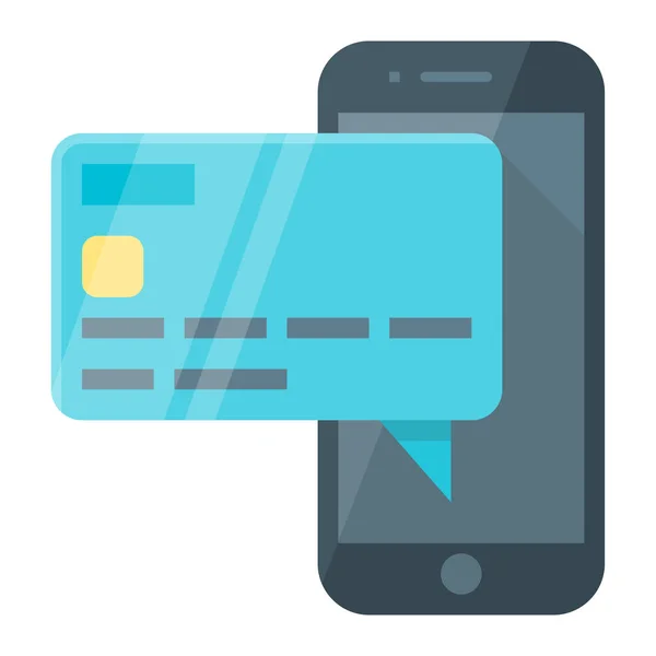 Icône Application Mobile Bancaire Dans Style Plat — Image vectorielle