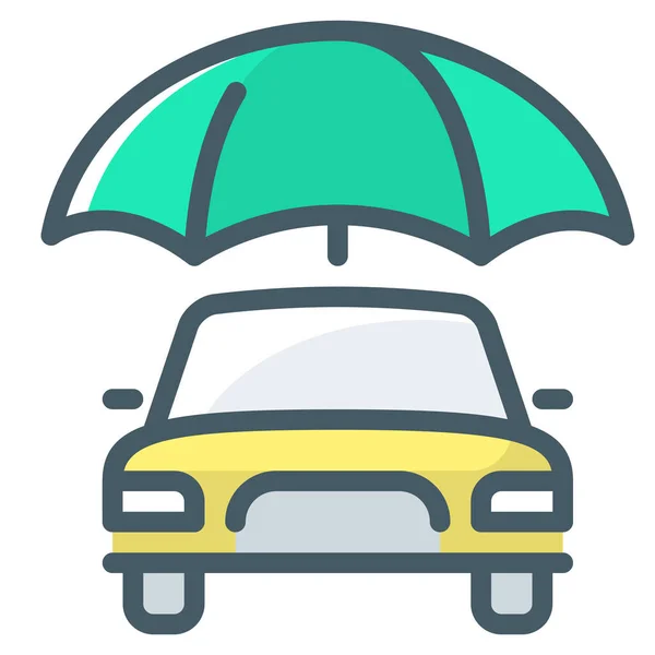 Auto Auto Insurance Car Icon Filled Outline Style — Stock Vector