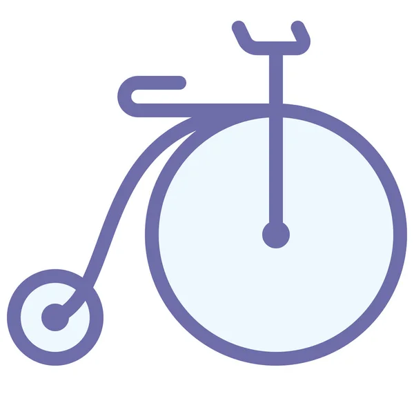 Icono Del Deporte Retro Bicicleta Estilo Contorno Lleno — Vector de stock