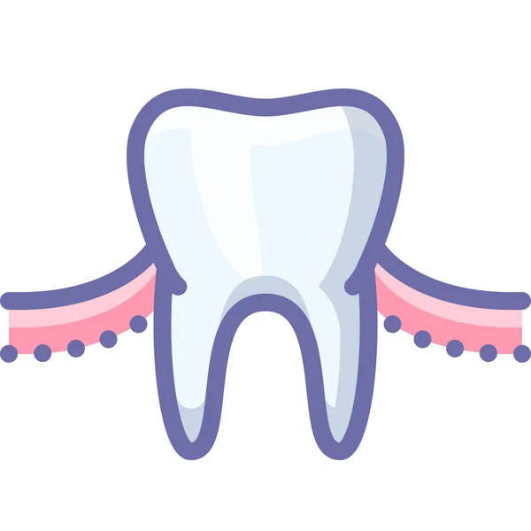 充填アウトラインスタイルでガム歯のアイコン — ストックベクタ