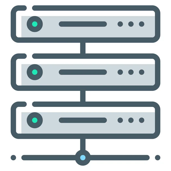 Hosting Network Web Icon Filled Outline Style — Stock Vector