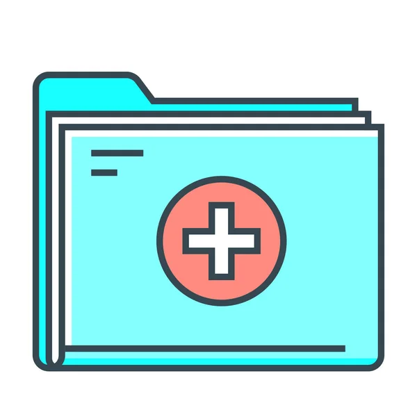 Carpeta Médica Icono Carpeta Estilo Esquema Lleno — Vector de stock