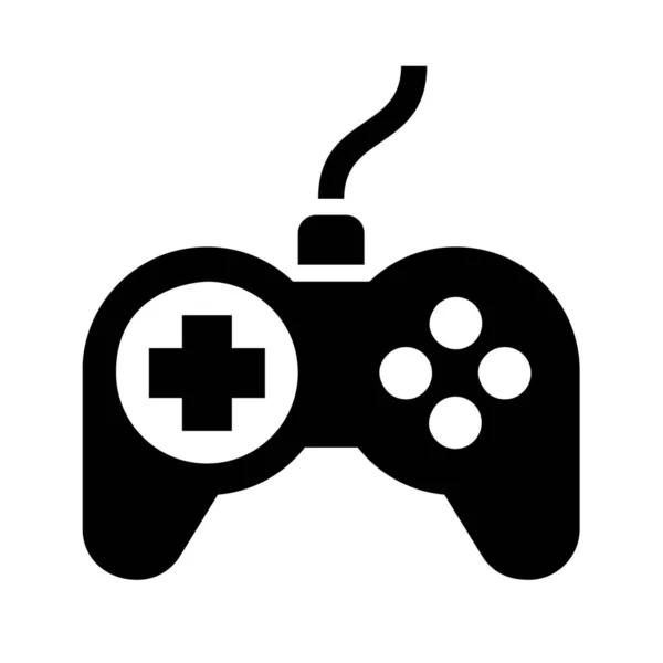 Joypad Spellen Solid Icon Solid Stijl — Stockvector