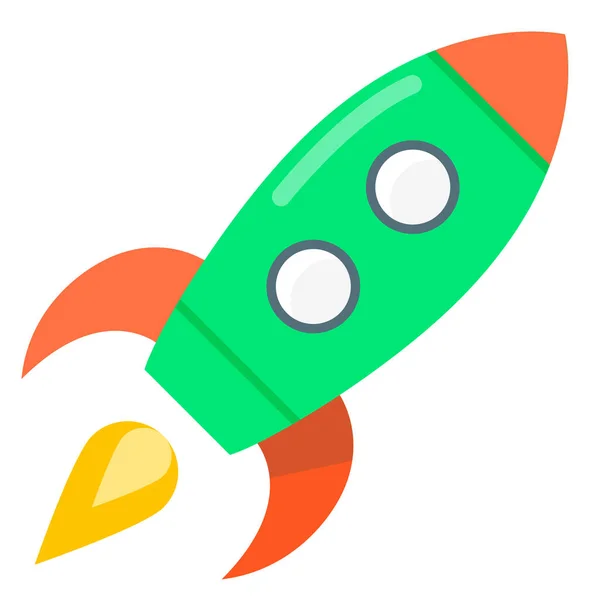 Mission Rocket Start Icon Flat Style — Stock Vector