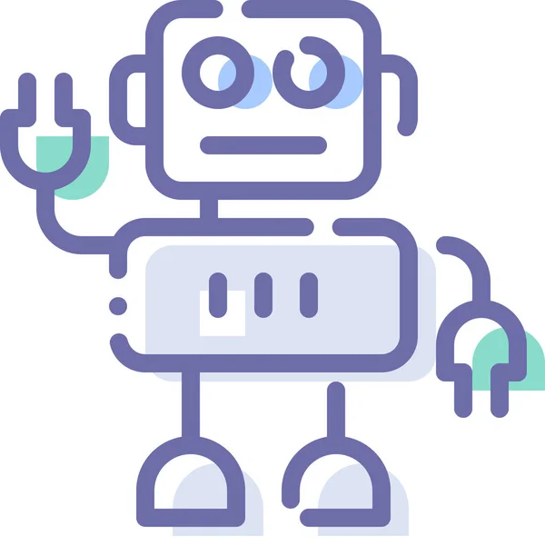 Kunstmatige Intelligentie Robot Icoon Gevulde Omtrek Stijl — Stockvector