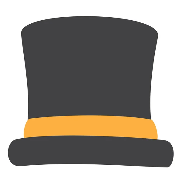 Silindir Şapka Sihirbazı Simgesi Düz Stil — Stok Vektör