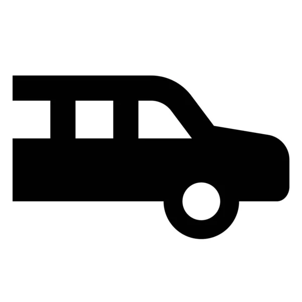 Икона Транспорта Лимузина Твердом Стиле — стоковый вектор