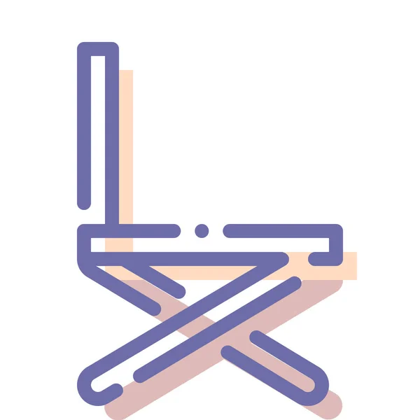 Chaise Pliante Icône Meubles — Image vectorielle