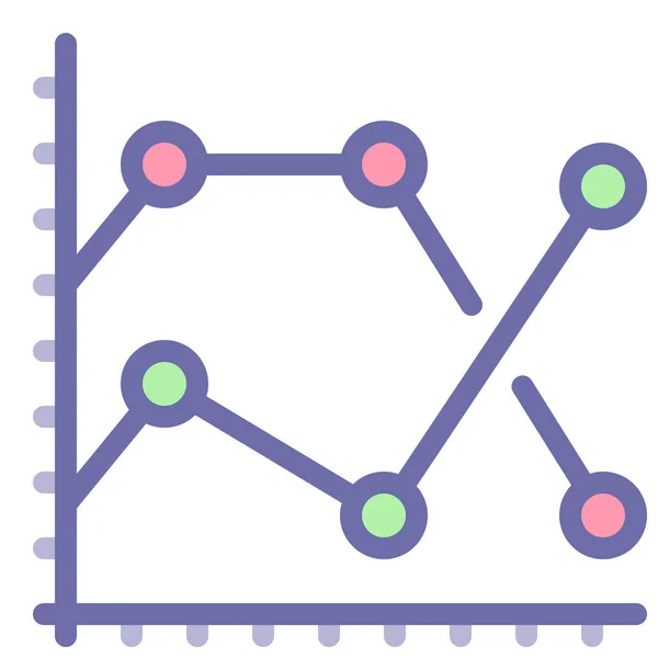 Gráfico Gráfico Analítico Icono Estilo Esquema Rellenado — Vector de stock