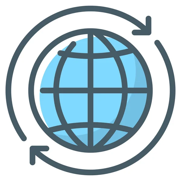 Globalna Ikona Globalnego Globu Biznesu Stylu Wypełnionego Konturu — Wektor stockowy