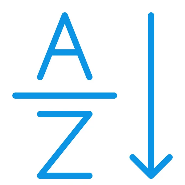 Ikona Sortowania Alfabetycznego Stylu Zarysu — Wektor stockowy