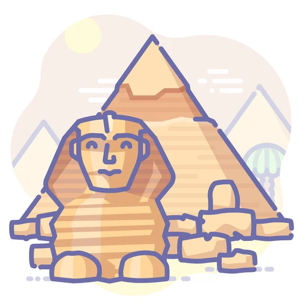 Egypt Khafre Piramis Ikon Kitöltött Körvonalas Stílusban — Stock Vector