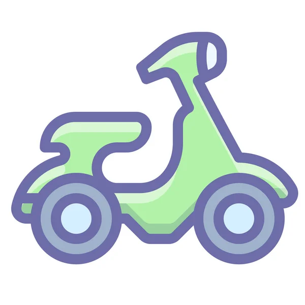 Icona Della Moto Trasporto Scooter Stile Contorno Riempito — Vettoriale Stock
