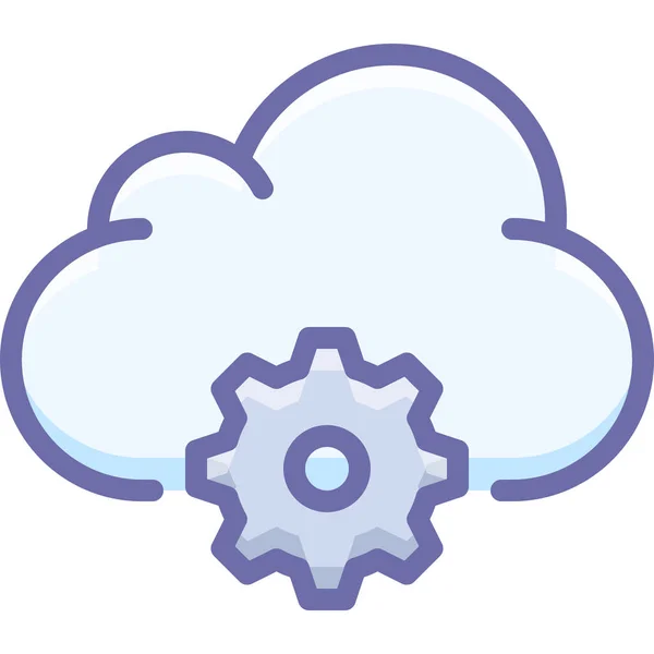Εικονίδιο Ελέγχου Δεδομένων Cloud Στυλ Γεμισμένου Περιγράμματος — Διανυσματικό Αρχείο