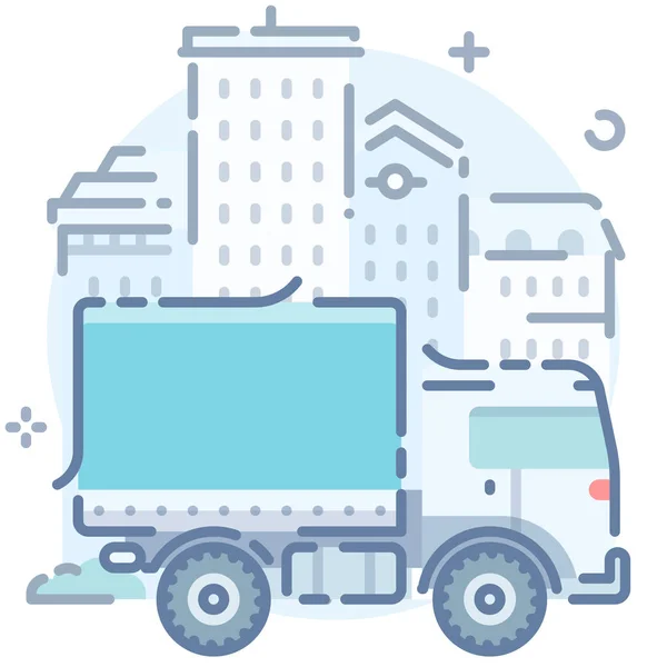 Car Delivery Truck Icon Filled Outline Style — Stock Vector