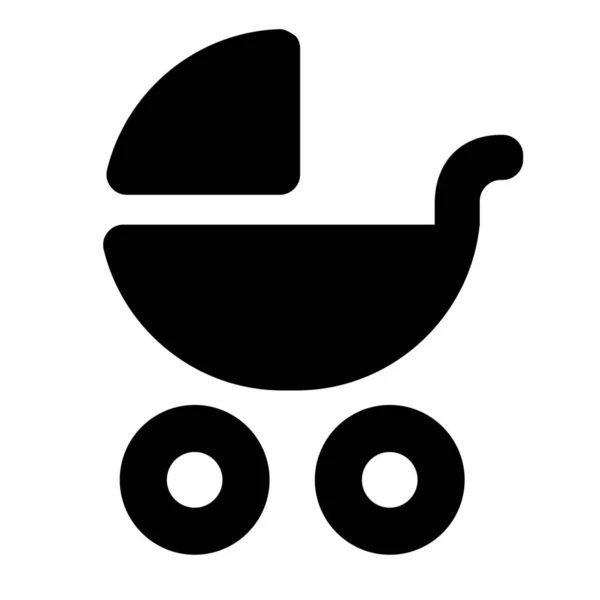 Baby Buggy Navigační Ikona Pevném Stylu — Stockový vektor