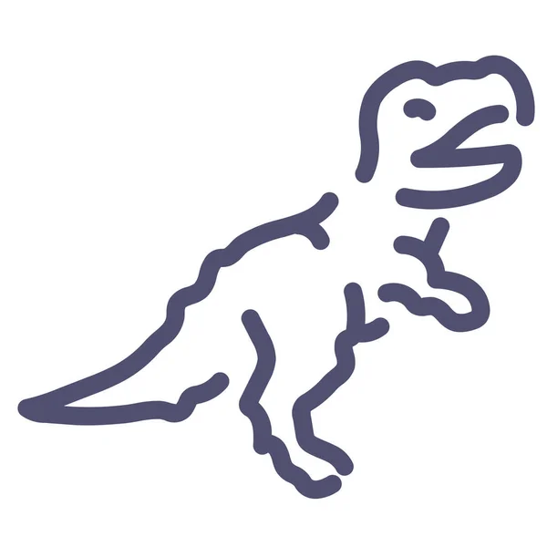 动物恐龙图标的轮廓风格 — 图库矢量图片