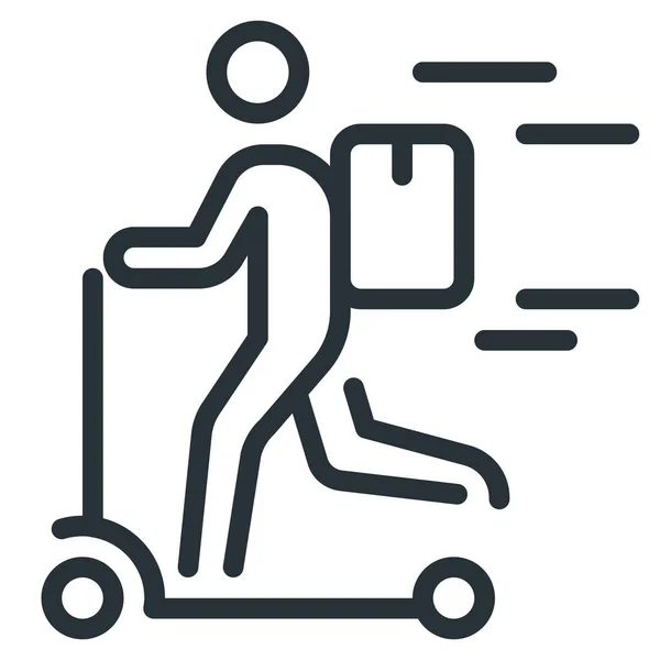 Courrier Livraison Scooter Icône — Image vectorielle