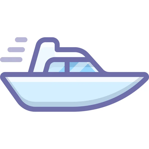 Boot Snelheid Schip Pictogram Gevulde Omtrek Stijl — Stockvector