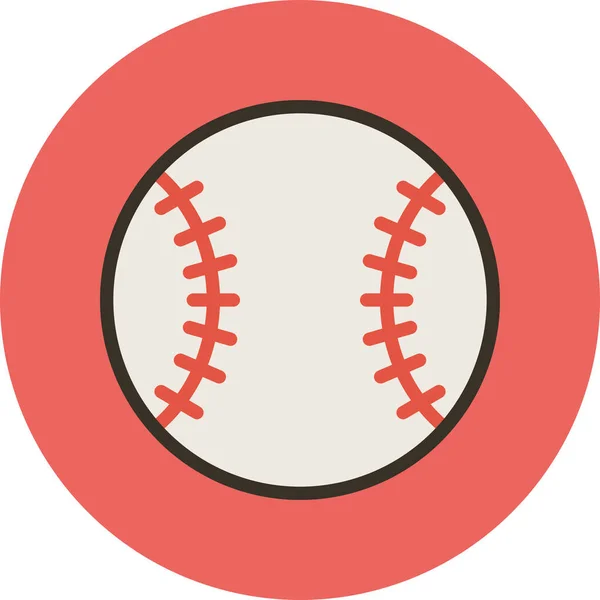 Labda Baseball Játék Ikon Töltött Körvonalas Stílus — Stock Vector