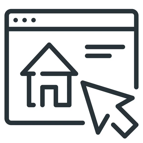 Elegir Casa Icono Del Sitio Web Estilo Esquema — Vector de stock