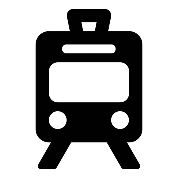 Sign Tramway Transport Icon Solid Style — Stock Vector