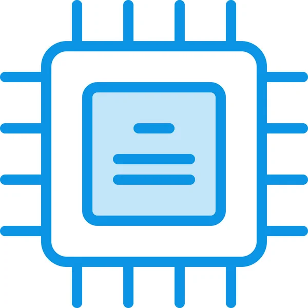 Chip Chipset Icono Cpu Estilo Contorno Lleno — Archivo Imágenes Vectoriales