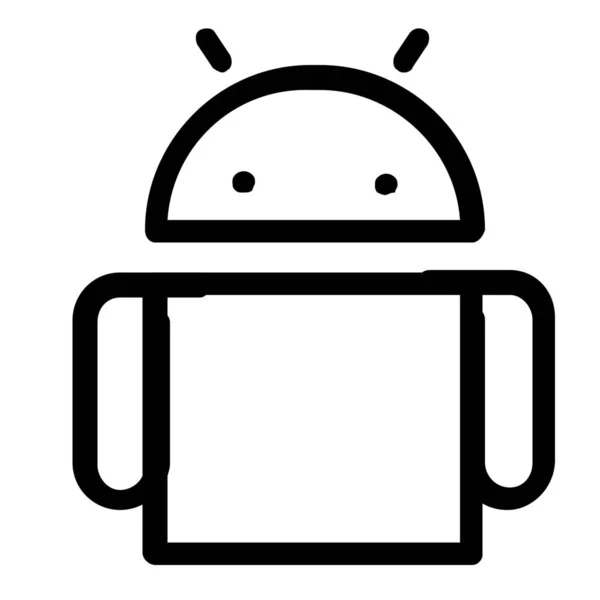Значок Програмного Забезпечення Інтерфейсу Android Стилі Контур — стоковий вектор