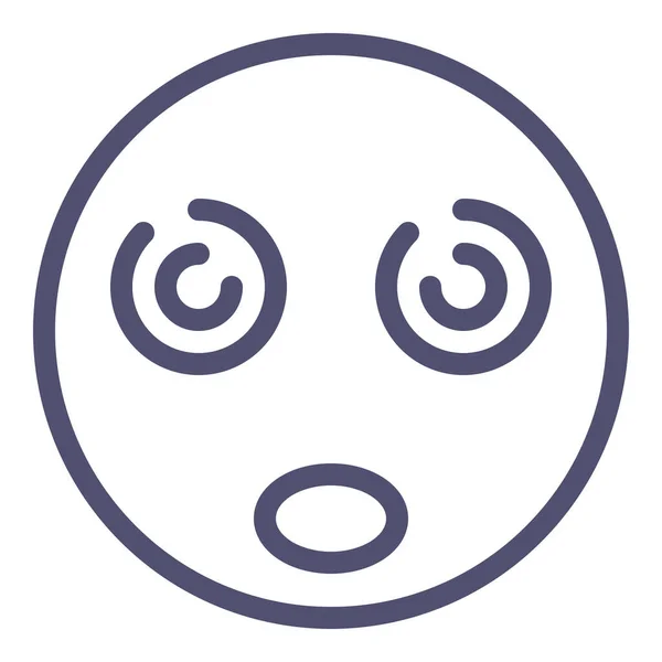 Emoji Αρκετά Έκπληκτος Εικονίδιο Στυλ Περίγραμμα — Διανυσματικό Αρχείο