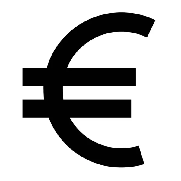 Σύμβολο Του Ευρώ Στερεό Εικονίδιο Στερεό Στυλ — Διανυσματικό Αρχείο