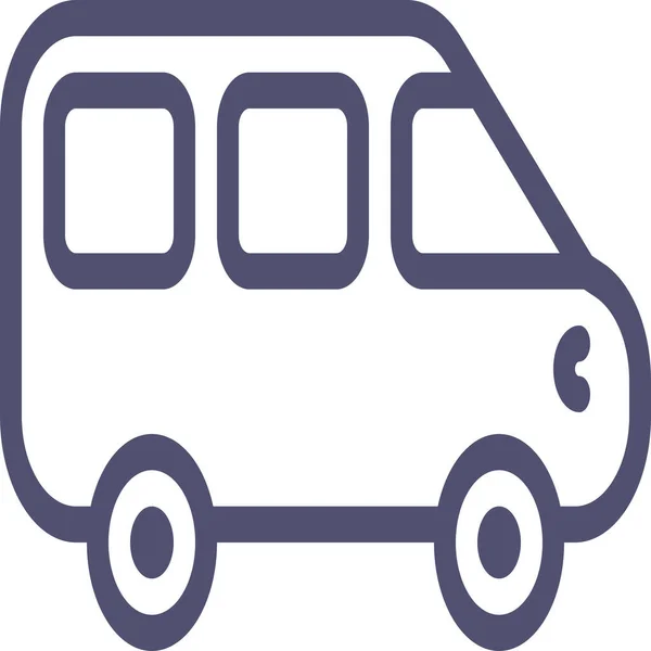 Αυτοκίνητο Minivan Εικονίδιο Μεταφοράς Στυλ Περίγραμμα — Διανυσματικό Αρχείο